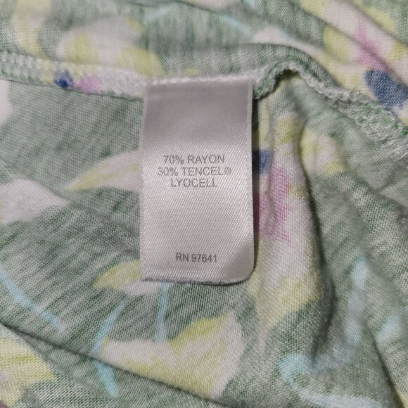 J Jill Women's XL Green Floral Long Sleeve Pullover Dress 2307 - Picture 5 of 8